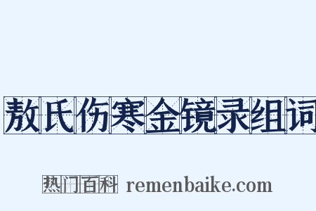 敖氏伤寒金镜录组词是什么意思的图片